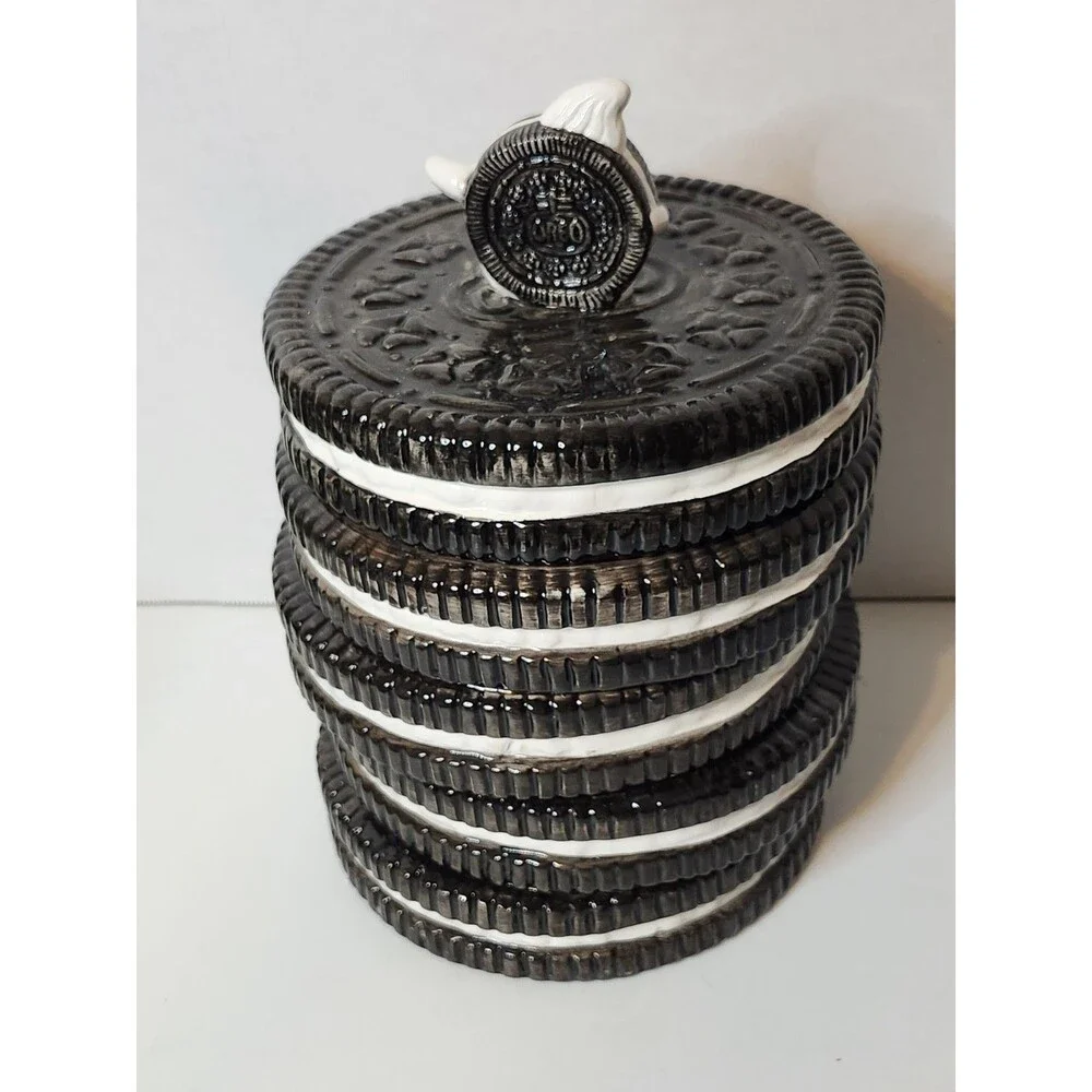 Vtg Nabisco Stacked OREO Cookie Jar Treat Container